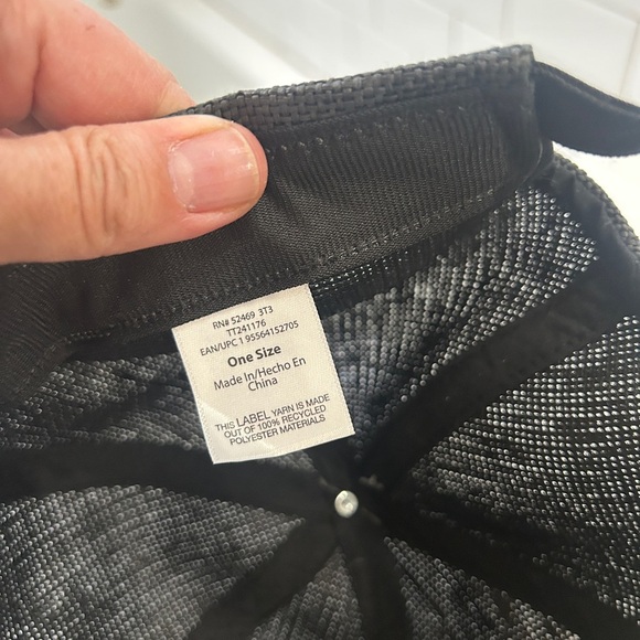 NWT Time and Tru Charcoal/black straw Textured Ball Cap. Elevate your summer hat - Picture 4 of 7